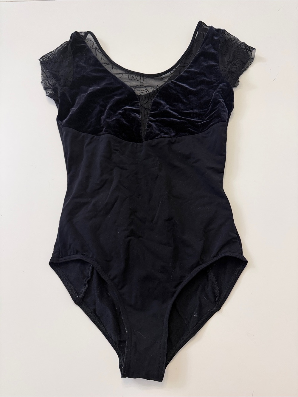 Nikolay Black Velvet & Lace Leotard
